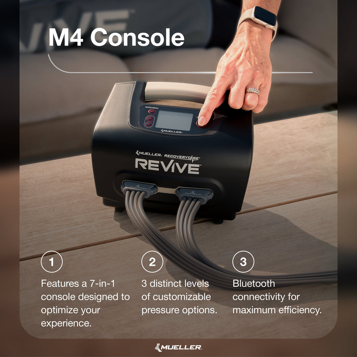 Recoverycare REVIVE M4 Gear Pack, Includes Full Leg Compression Boots (Large) & M4 Console, Accelerate Recovery, Reduce Pain and Stimulate Circulation with Air Compression Technology