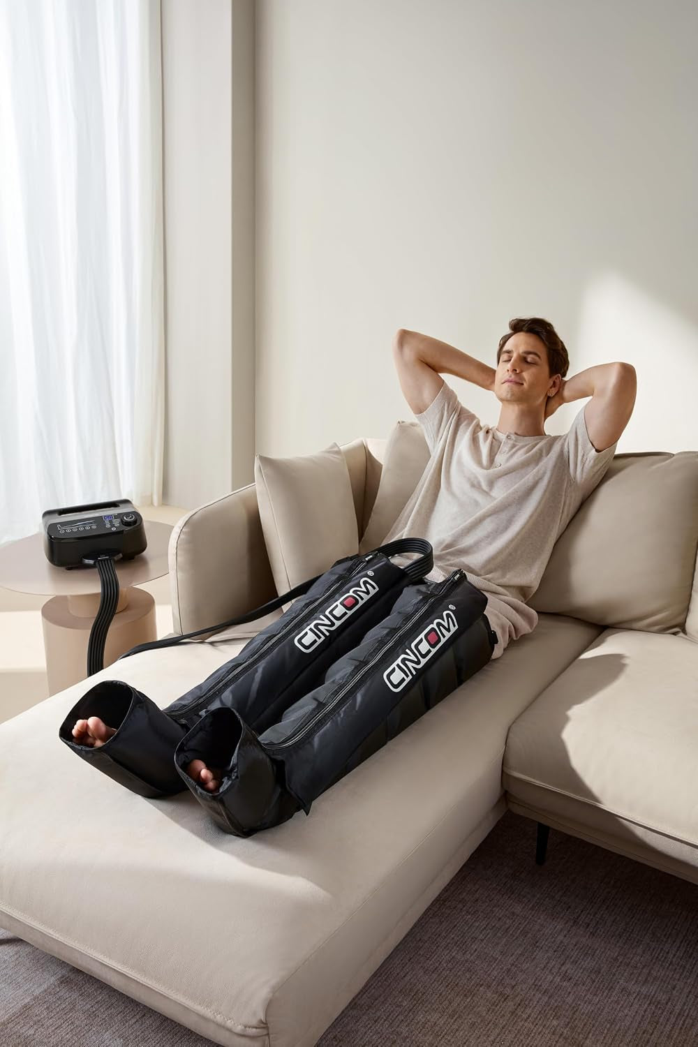 Leg Compression Massager with Selectable Massage Areas with 3 Sizes