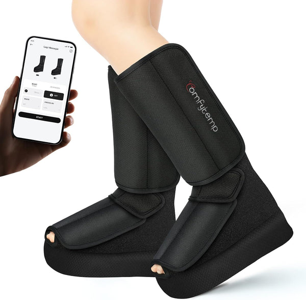 Cordless Foot and Calf Massager with Heat, Birthday Gift for Men Women Dad Mom Seniors, Rechargeable Leg and Feet Compression Massage for Circulation and Pain Relief (Fits Size 6 to 10)