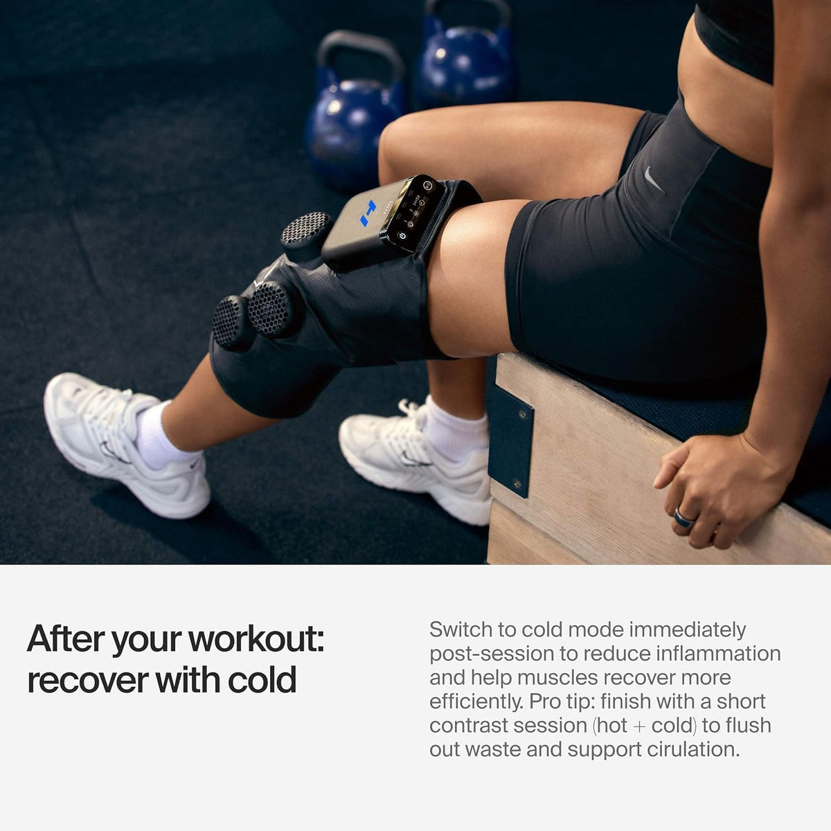 X2 Knee Advanced Heat and Cold Contrast Recovery Therapy Device | Help with Pain and Inflammation | Increased Range of Motion | FSA-HSA Eligible | 5 Levels of Compression | 2 Extenders | TSA