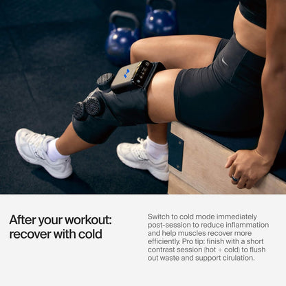 X2 Knee Advanced Heat and Cold Contrast Recovery Therapy Device | Help with Pain and Inflammation | Increased Range of Motion | FSA-HSA Eligible | 5 Levels of Compression | 2 Extenders | TSA