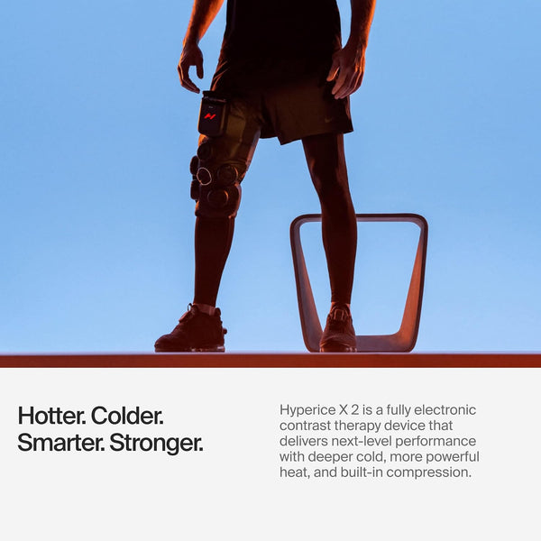 X2 Knee Advanced Heat and Cold Contrast Recovery Therapy Device | Help with Pain and Inflammation | Increased Range of Motion | FSA-HSA Eligible | 5 Levels of Compression | 2 Extenders | TSA