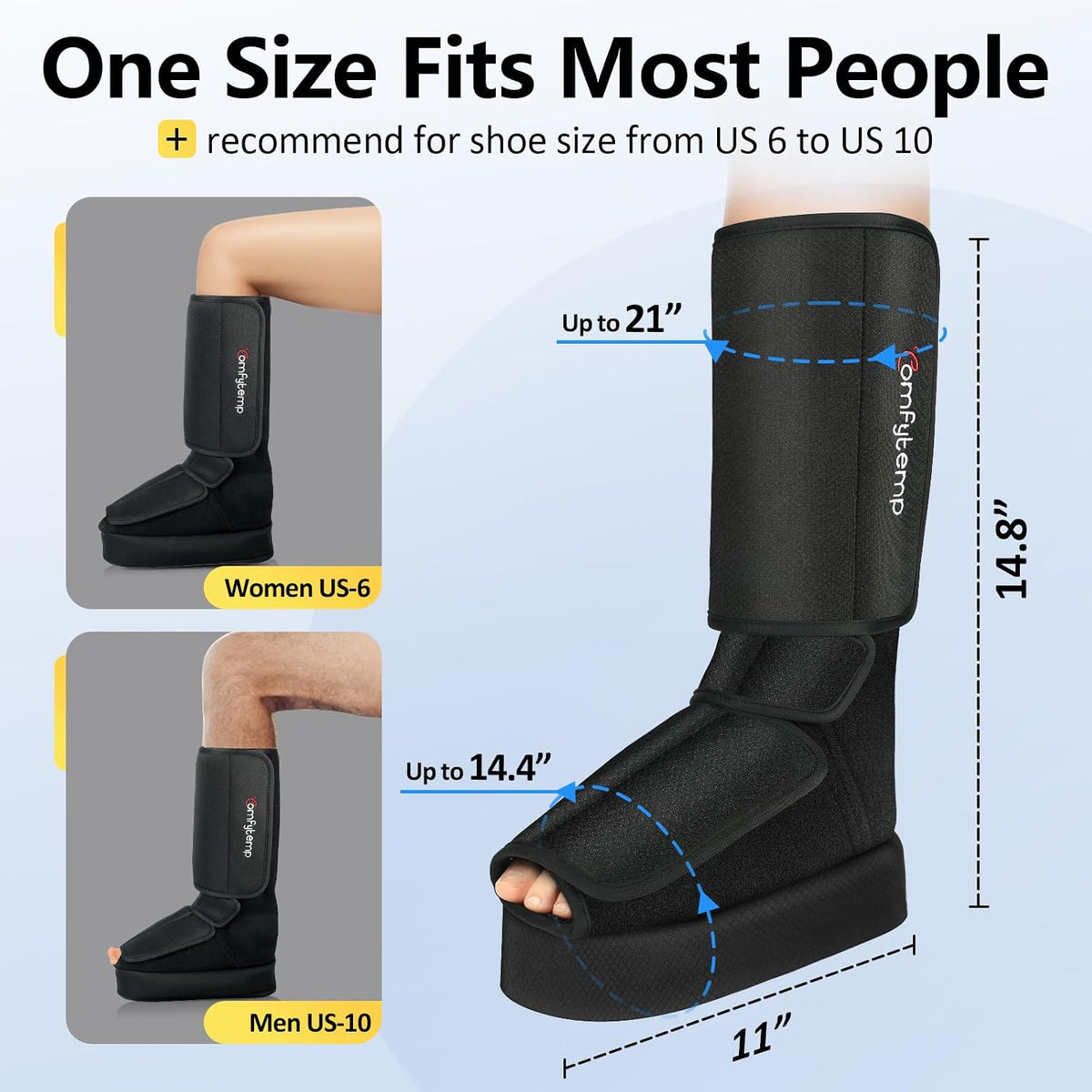 Cordless Foot and Calf Massager with Heat, Birthday Gift for Men Women Dad Mom Seniors, Rechargeable Leg and Feet Compression Massage for Circulation and Pain Relief (Fits Size 6 to 10)