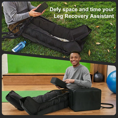 Air Compression Therapy System, Rechargeable Leg Massager, Dynamic Leg Compression Recovery Boots for Fast Recovery and Improved Circulation for Athletes (6 Chamber- L)