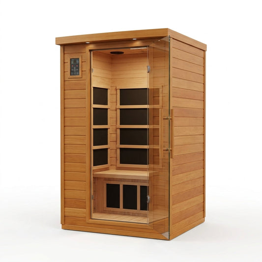 Andora 2-Person Low EMF FAR Infrared Sauna, Canadian Hemlock — Studio Shot