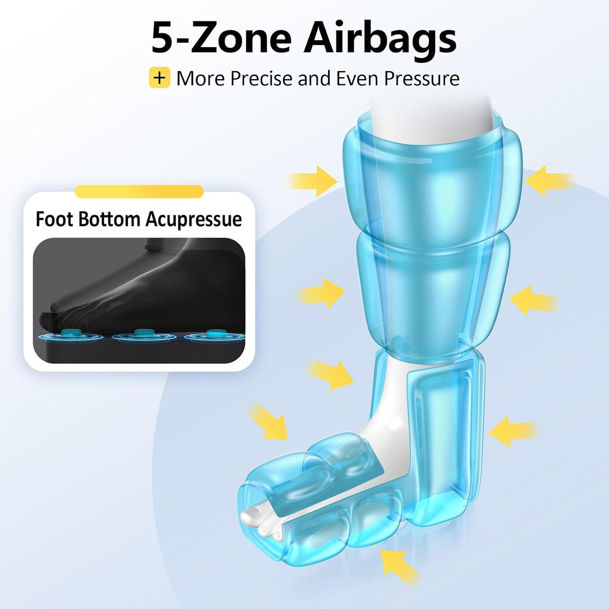 Cordless Foot and Calf Massager with Heat, Birthday Gift for Men Women Dad Mom Seniors, Rechargeable Leg and Feet Compression Massage for Circulation and Pain Relief (Fits Size 6 to 10)