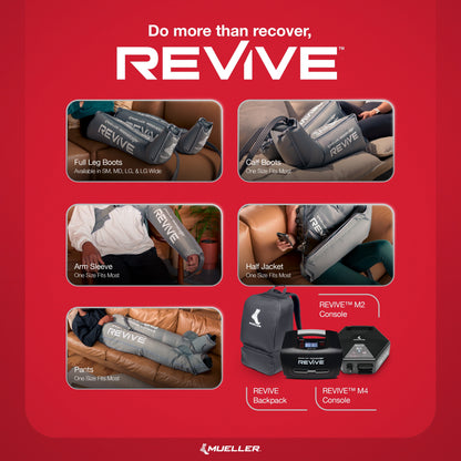 Recoverycare REVIVE M4 Gear Pack, Includes Full Leg Compression Boots (Large) & M4 Console, Accelerate Recovery, Reduce Pain and Stimulate Circulation with Air Compression Technology